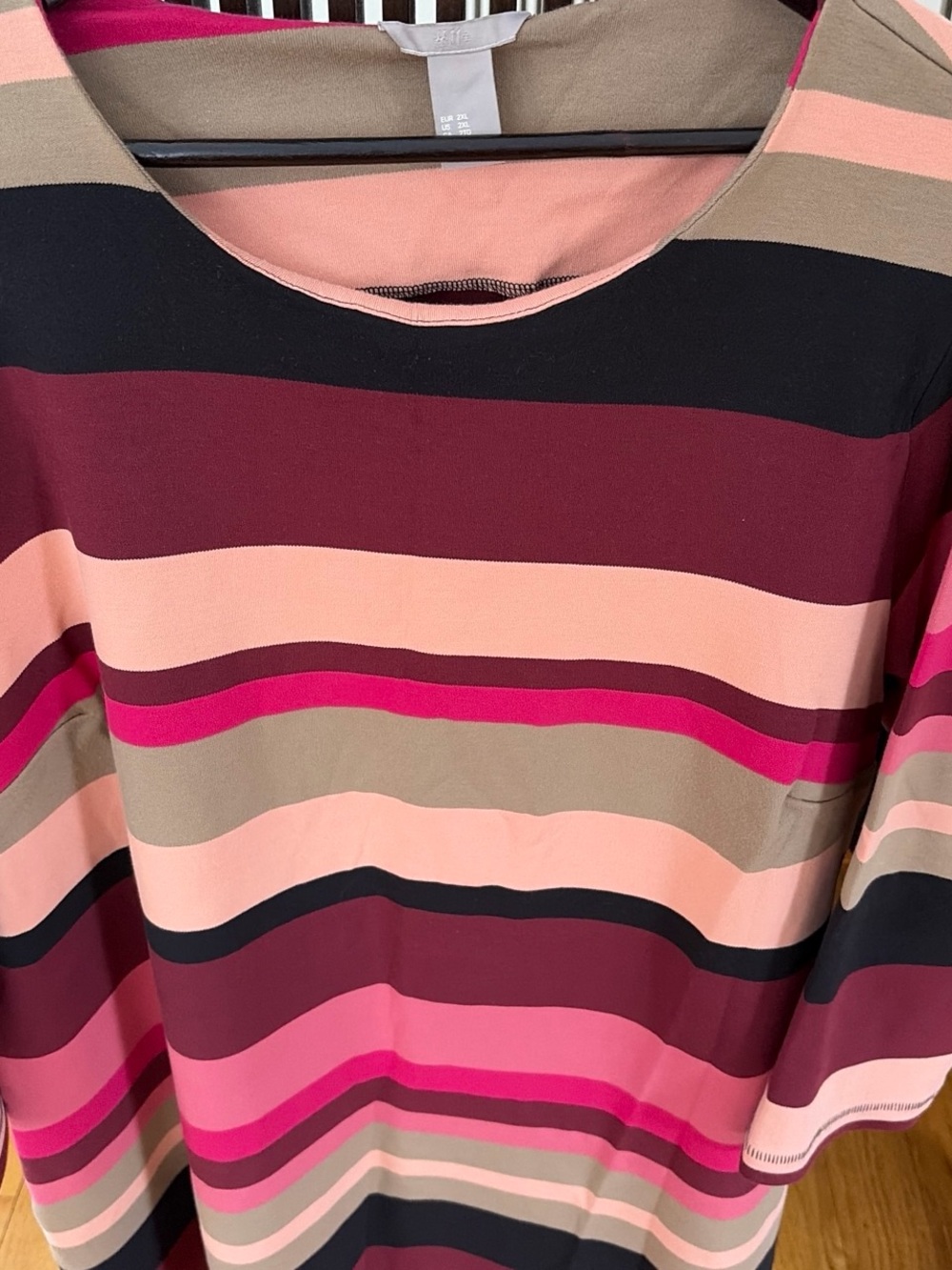 Striped Pink and Burgundy Women’s Dress